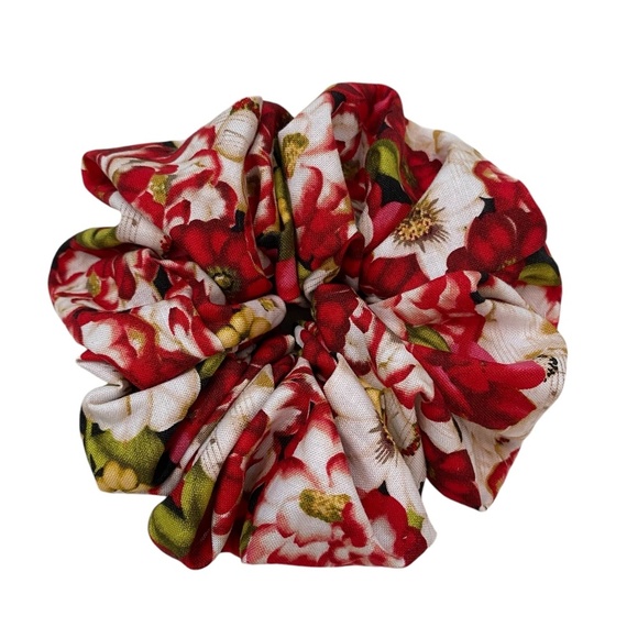 Floral Hair Scrunchie. Multicolor. Medium - Picture 5 of 10